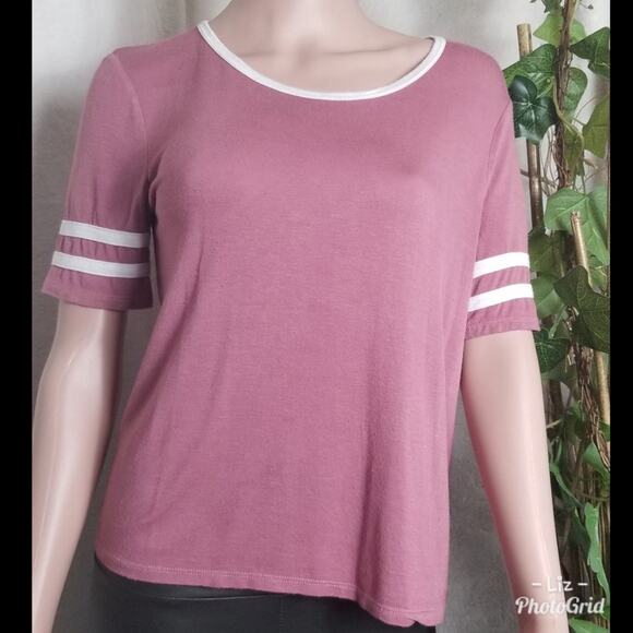 Moral Fiber | Pink and White Retro Style Ringer Tee - Picture 1 of 6